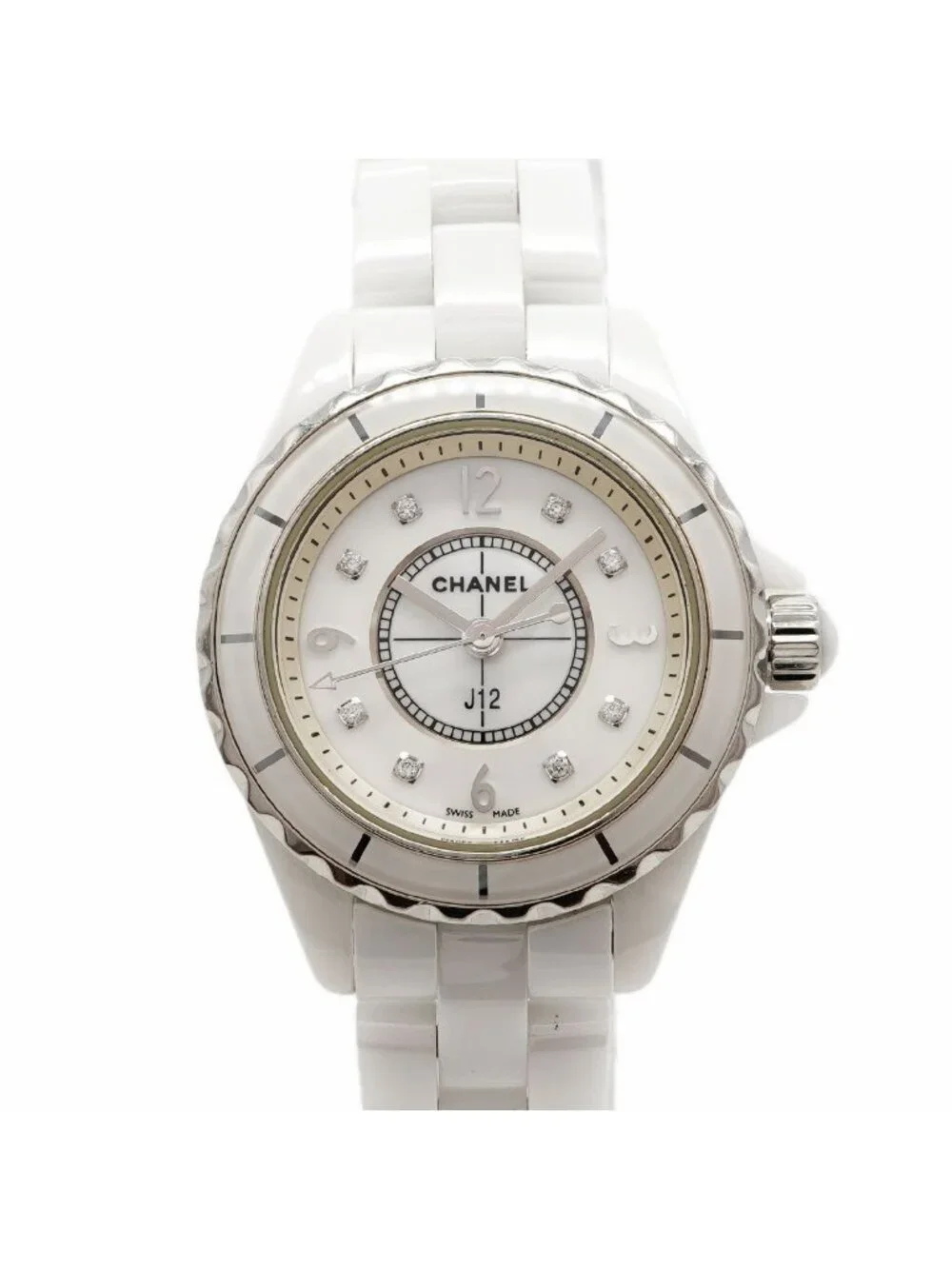 Chanel Diamond White Dial Watch